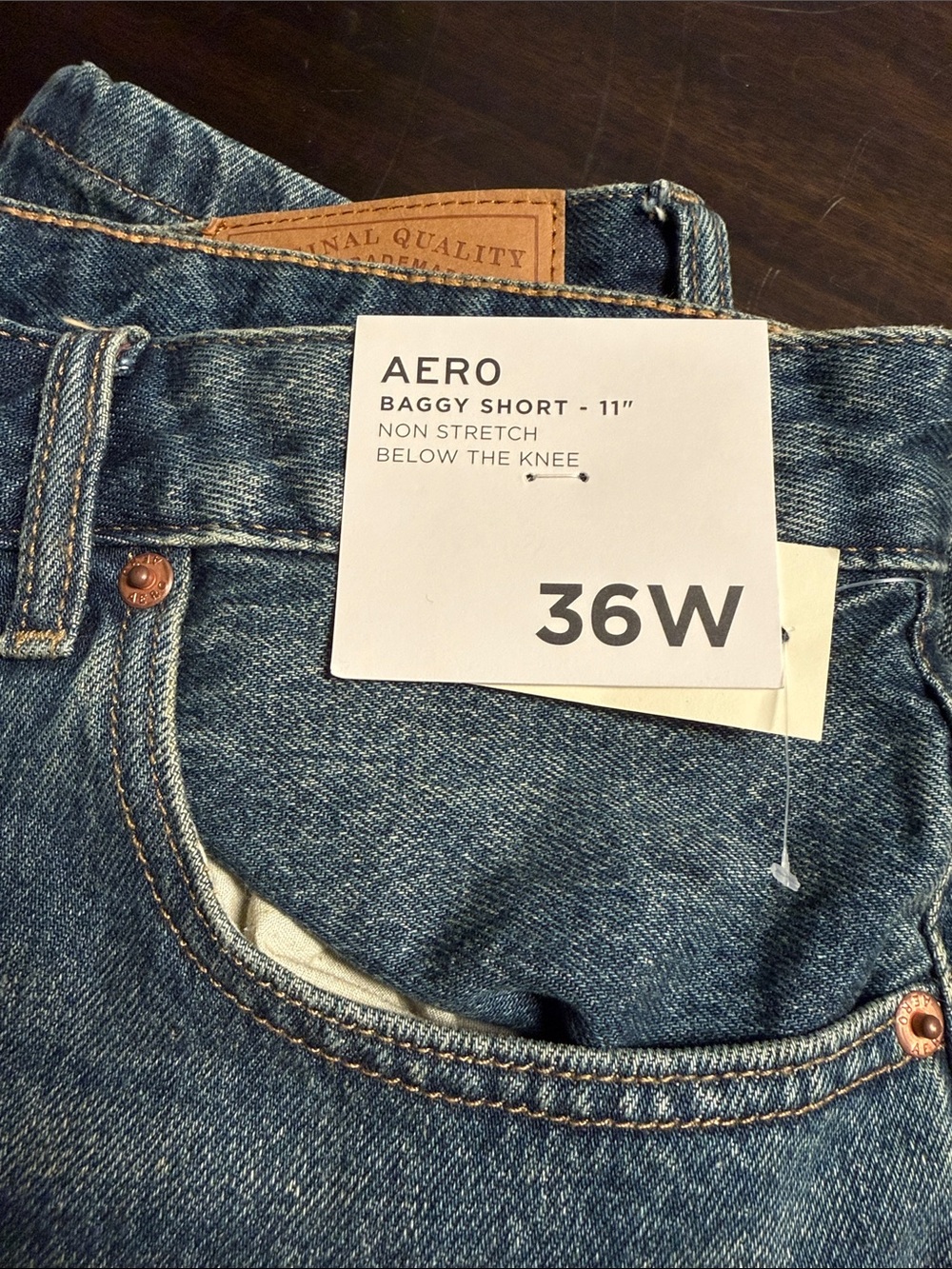 Aeropostale Men’s Baggy Short Jeans - Blue Denim
